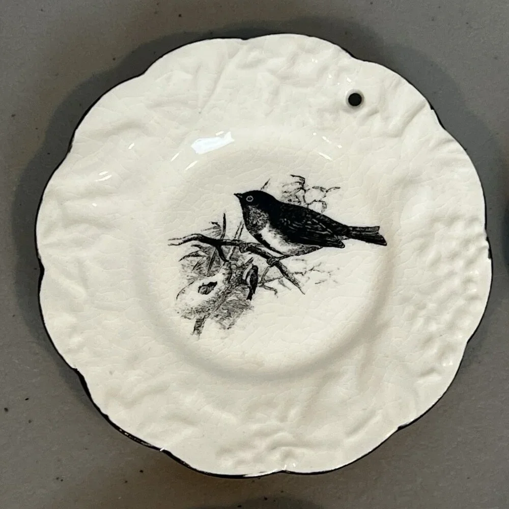 Set 4 Mary Carol Home Collection Mini Bird Plate Ornaments 3.5”